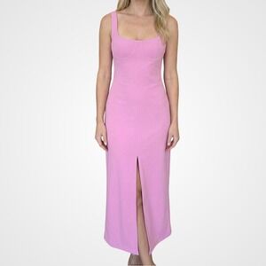 Wayf Nordstrom Pink Maxi Dress Size S Front Slit Front Long Bodycon Bustier NWT